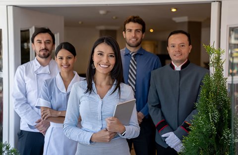 Image of a group of hospitality staff professionals