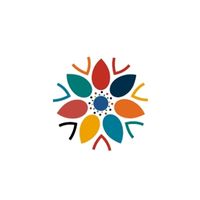 Colourful petal shaped graphic