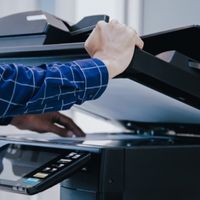 Close up of copier being used
