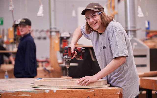 VCE students hands-on in workshop