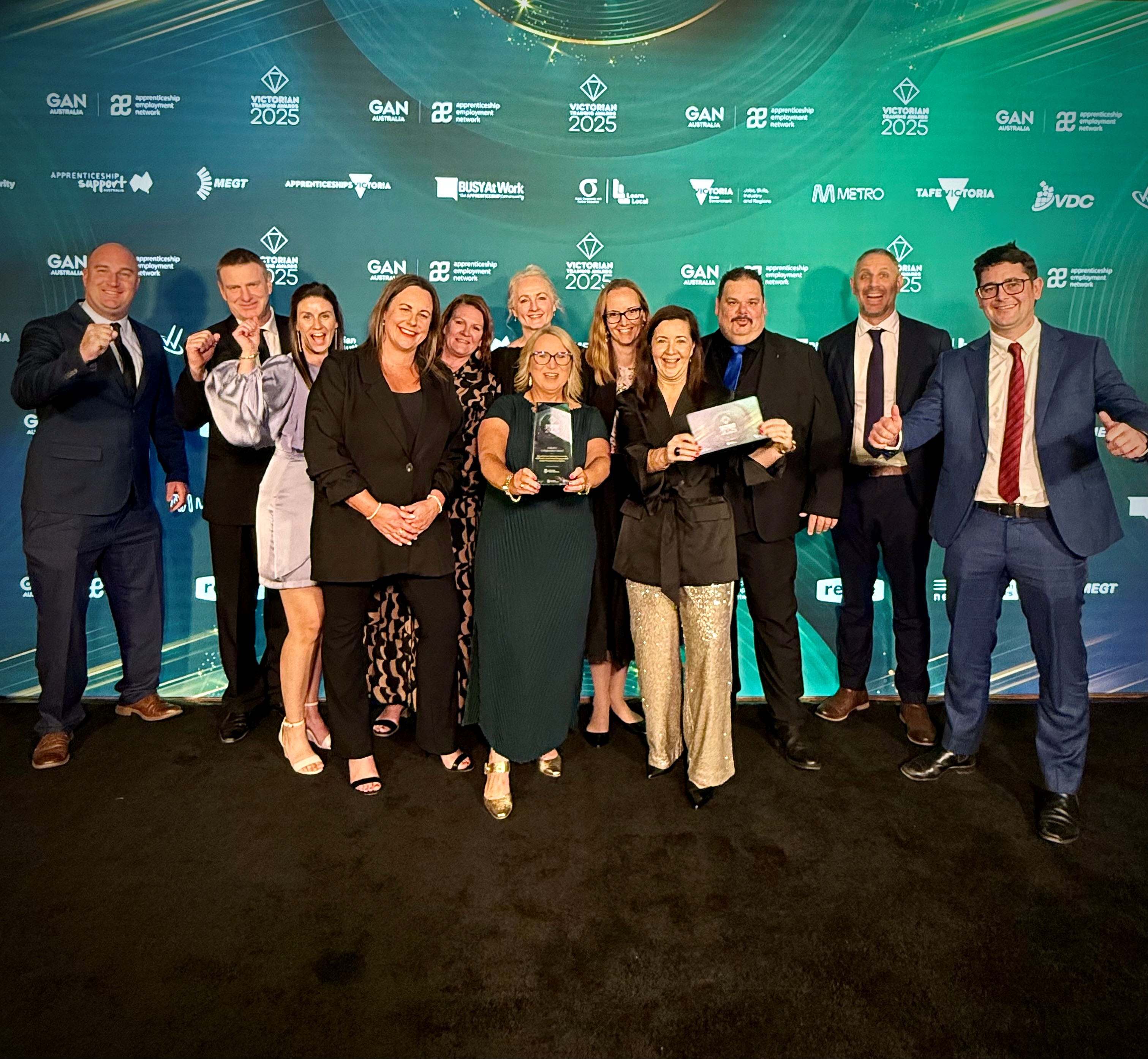 Image of the Industry collaboration Award winners from The Gordon at the VTA night.