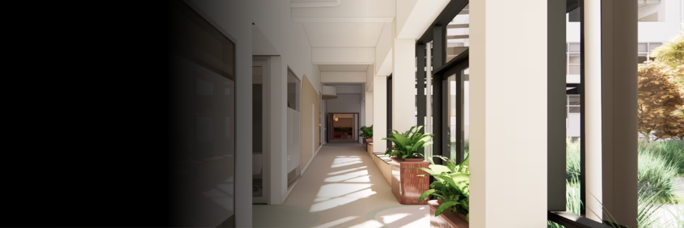 Rendition of campus corridor in new Centre of Excellence in Disability Inclusion