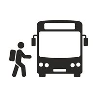 Bus and person graphic